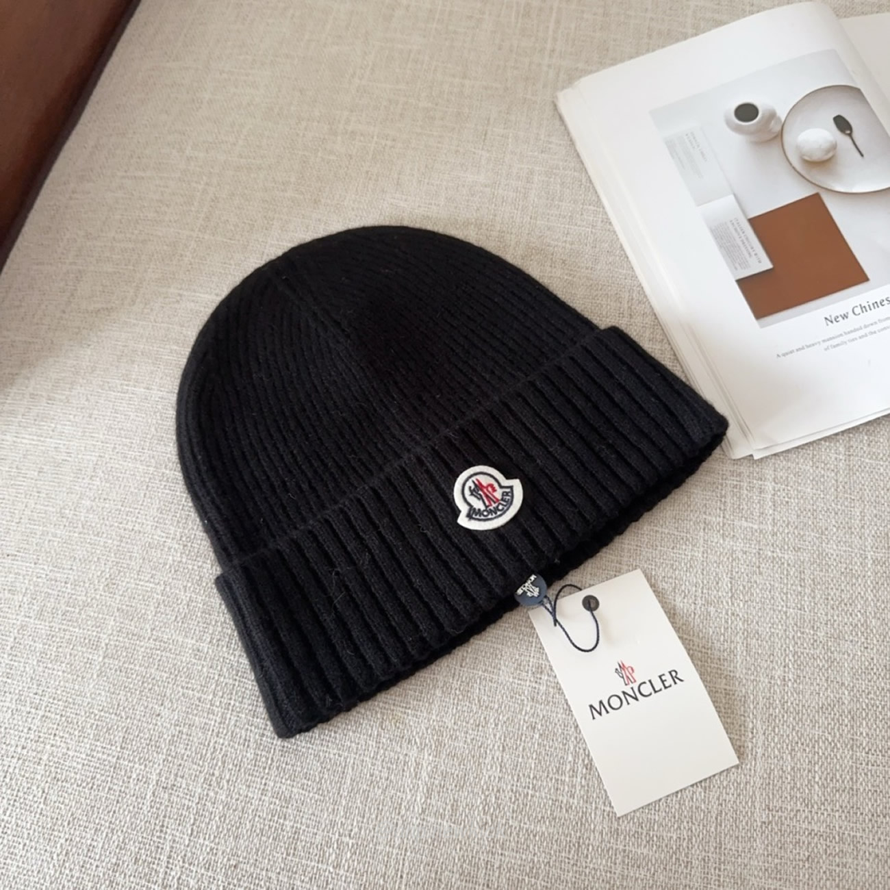 Moncler Logo Patch Beanie Black (7) - newkick.org